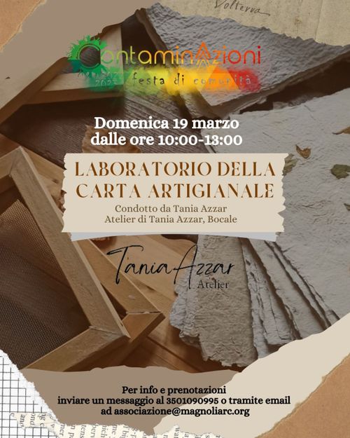 Laboratorio della carta artigianale condotto da Tania Azzar 