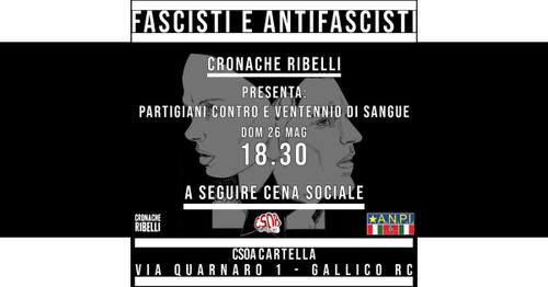 Cronache Ribelli presenta "Partigiani Contro" e "Ventennio di Sangue" al CSOA Cartella